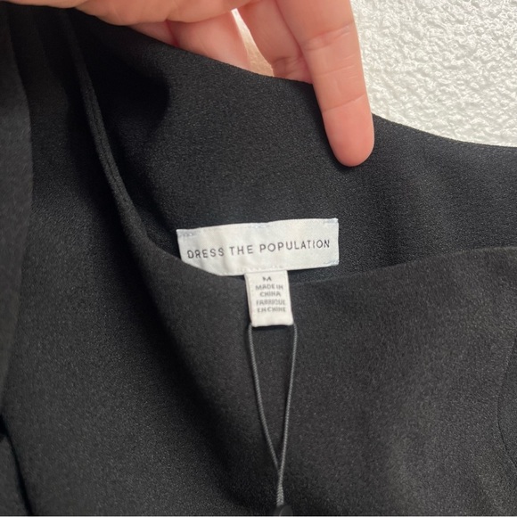 Dress The Population Tiffany One-Shoulder Midi Dress in Black Size Medium NWT - Picture 14 of 16